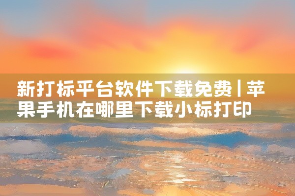 新打标平台软件下载免费